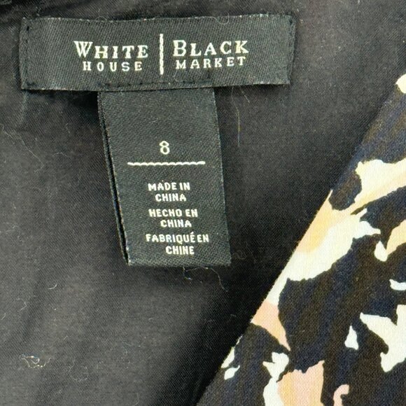 White House Black Market Womens Dress Size 8 Floral Print Sleeveless  Lace Trim - Picture 6 of 13
